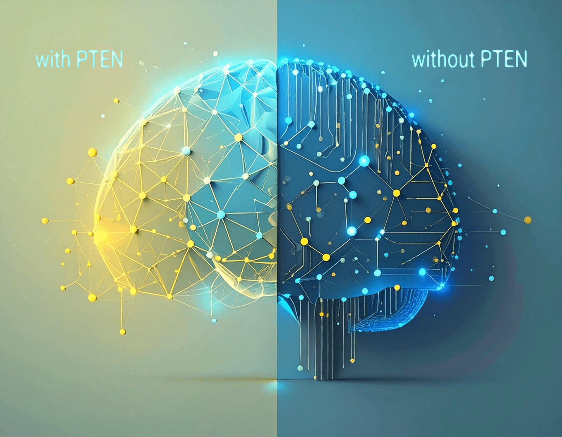 image of brain with and without PTEN